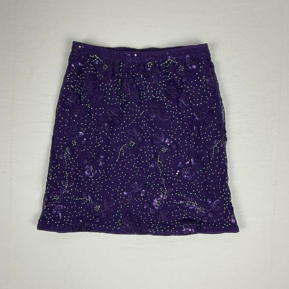 Sequin Mini Sparkly Purple Glitter Skirt - S - NWT
